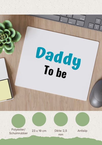 Akyol - daddy to be Muismat - Papa - beste vader - vader cadeautjes - vaderdag - verjaardagscadeau - verjaardag - cadeau - geschenk - kado - gift - vader artikelen - 23 bij 19 cm