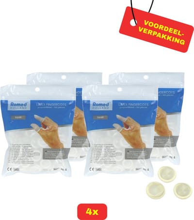 4x Romed Vingercondooms Latex S - 4x 100 stuks - Voordeelverpakking!