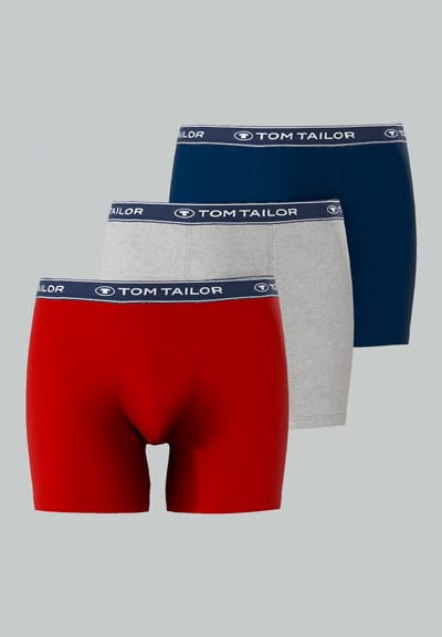 Tom Tailor - Halflange boxershorts in een 3-pack - Maat XL/7 - red-medium-solid