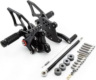 Motorfiets Voetsteunen - Achtersets Pedaal - Verbeteren Grip - Verstelbaar Aluminium - 200 Gram - Zilver