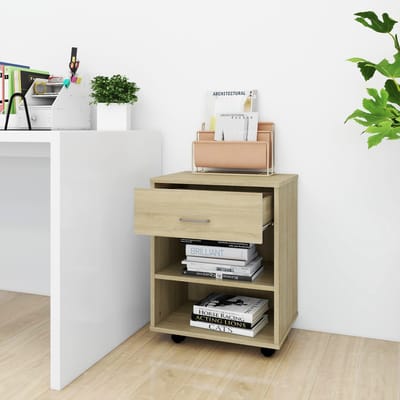 vidaXL - Rolkast - 46x36x59 - cm - bewerkt - hout - sonoma - eikenkleurig