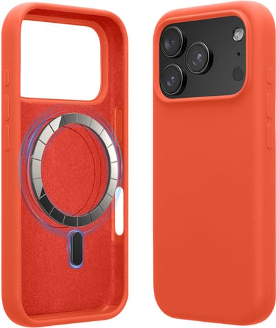 kwmobile telefoonhoesje geschikt voor Apple iPhone 18 Pro / iPhone 17 Pro - Hoesje met magneet compatibel met MagSafe - Smartphone case in neon koraal