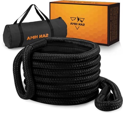 Kinetisch Hersteltouw - Sleepkabel Offroad - Voertuig Herstellen - 30% Stretch - 1"x30ft - Zwart