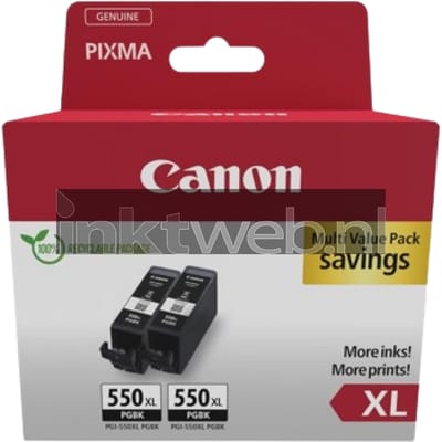 Canon PGI-550XL twinpack zwart (Origineel Hoge Capaciteit)