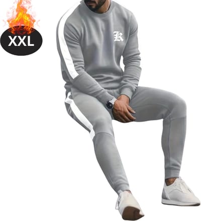 Nivard Joggingpak - Huispak - Volwassenen - Trainingspak - Comfortabel - Joggingsbroek - Tracksuit - Heren - Casual - Lichtgrijs - XXL