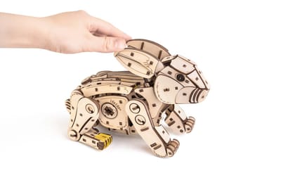 Eco Wood Art Modelbouwpakket Konijn - 3D Puzzel - Miniatuur Bouwpakket Volwassenen - DIY - Knutselen - Hout
