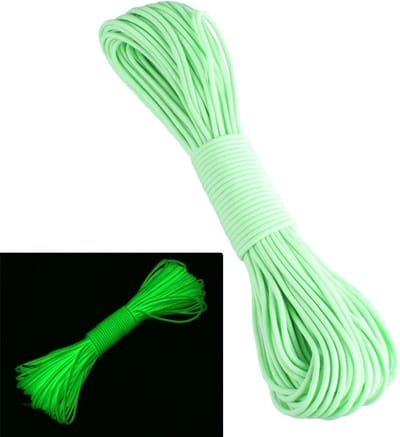 Luminous Fluorescerend Paracord Parachute Cord 9 Strand Groen 25 ft - Sterk, Duurzaam en Waterbestendig Touw