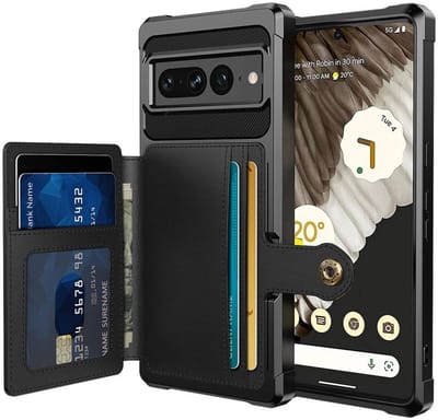 Portemonnee Hoesje voor de Google Pixel 7 Pro - 3 in 1 Back Cover met Pasjeshouder - Telefoonhoesje voor Pinpas met Kaarthouder op Achterkant - Case met Magneet voor Auto Houder Zwart