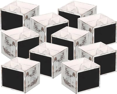 Bestekdoos Vintage Wit met Krijtbord - Set van 10 Stuks - FSC-gecertificeerd Multiplex