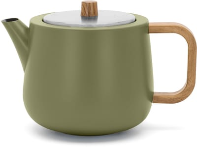 Bredemeijer - Theepot dubbelwandig Facet - khaki green - 1,1L - met theezeef