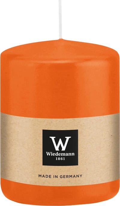 Wiedemann Cilinderkaars/stompkaars - oranje - 6 x 8 cm - 29 branduren - zuilkaarsen
