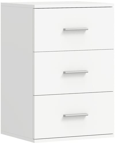 Nachtkastje - Wit nachtkastje met 3 lades - Houten ladekastje voor slaapkamer - MDF - 40x35x60 cm