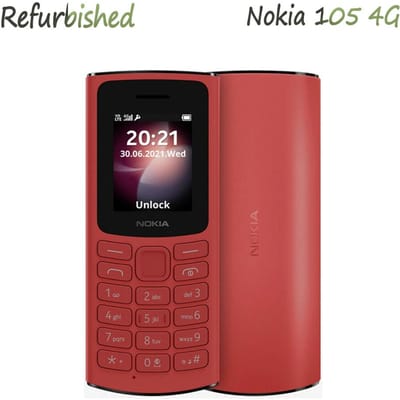 Gerenoveerde Nokia Originele Nokia 105 4G Mobiele Telefoon Met 2 SIM Simple Set rood