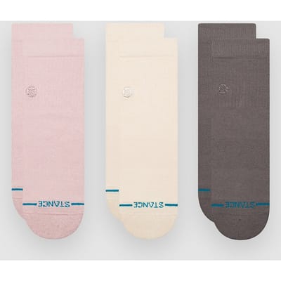 Stance Icon Quarter 3 Pack Sokken patroon