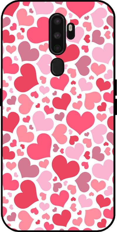 Smartphonica Telefoonhoesje Geschikt voor Oppo A5 2020 / A9 2020 met Hartjes Print - Hearts Design TPU Backcover Case - Kinder Hoesje met Hartjes Design geschikt voor OPPO A5 (2020);OPPO A9 (2020)