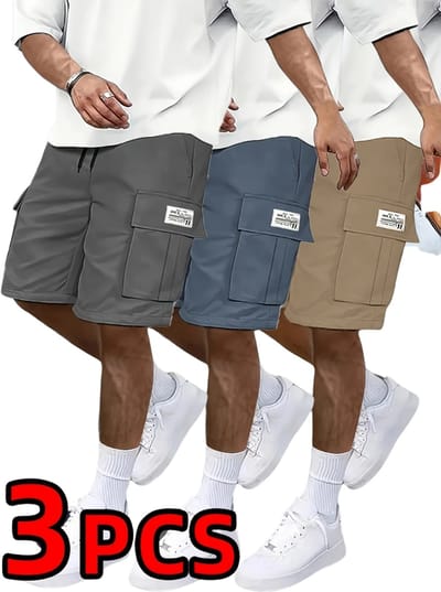 Livano Korte Broek Heren - Cargobroek - Spijkerbroek - met Zakken - Volwassenen - Jongens - Shorts - 3 Pcs - Gemengd - Maat XXS