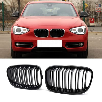 BukkitBow - Grill / Nieren geschikt voor BMW 1 Serie (F20/F21) - M Performance Look Nieren - Hoogglans Zwart