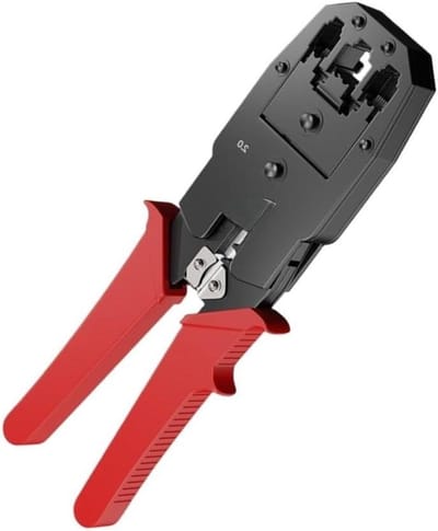 Krimptang Netwerkkabels - Netwerktang Stripper - Netwerkinstallatie - Alles-in-één Gereedschap - 20 x 6 x 2 cm - Rood