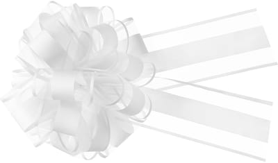 Cosensi- Organza Strikken 10 Stuks - 20 cm Grote Trekstrikken - Witte Geschenkverpakkingslint - Bruiloften - Verjaardagsdecoraties - Valentijnsdag - Geschenkstrikken