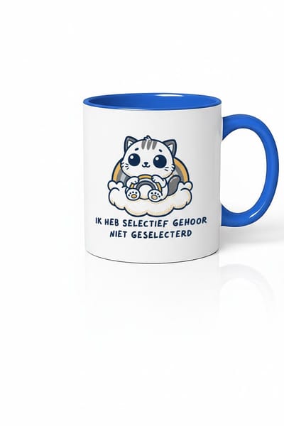 Selectief Gehoor Design Mok - Grappige Koffiemok voor Kattenliefhebbers