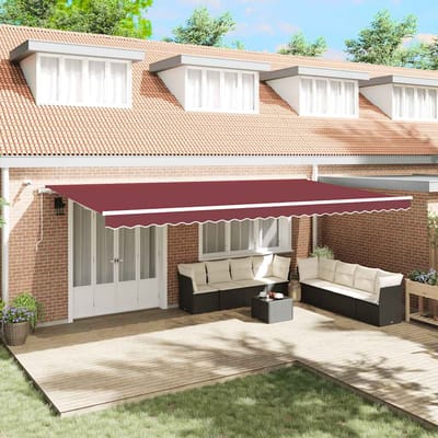 vidaXL - Luifel - automatisch - uittrekbaar - met - LED - 600x300 - cm - bordeauxrood