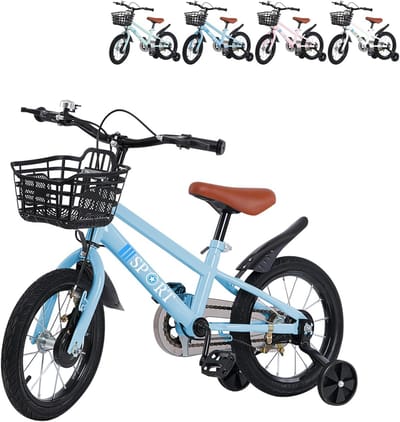 Kinderfiets met zijwieltjes en terugtraprem voor peuters en kleuters