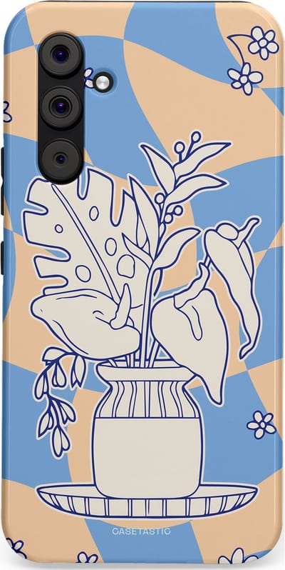 Casetastic Hoesje Geschikt voor Samsung A54 (5G) - Stijlvolle Beschermende Duo-layer Case - Bosje vol blauw