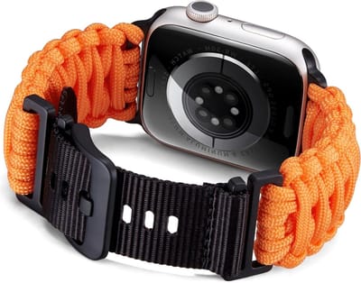 Geweven Paracord Vervangingsband voor Apple Watch 42mm 44mm 45mm 46mm 49mm - Handgemaakt Nylon Band Geschikt voor iWatch Ultra, Duurzaam en Comfortabel voor Mannen en Vrouwen