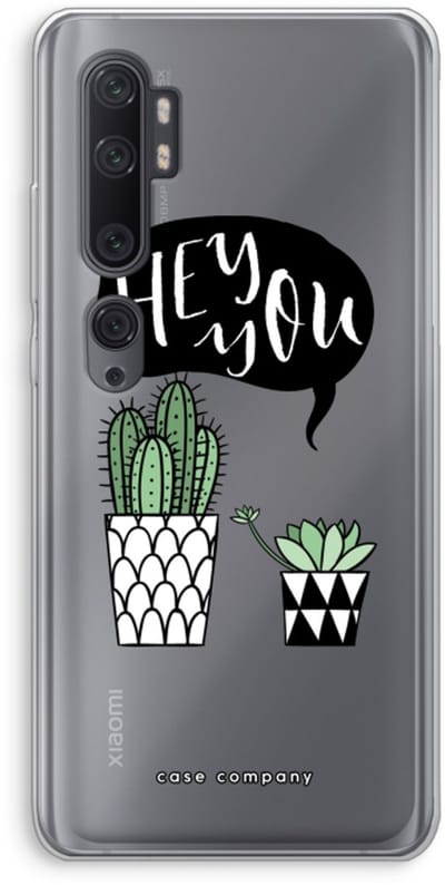Case Company® - Hoesje geschikt voor Xiaomi Mi Note 10 hoesje - Hey you cactus - Soft Cover Telefoonhoesje - Bescherming aan alle Kanten en Schermrand