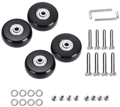 Reservewielen voor koffers - 4 stuks 45 mm x 18 mm rubberen trollywielen