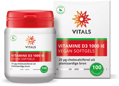 Vitals - Vitamine D3 1000 IE - 2 x 100 softgels - Voordeelverpakking
