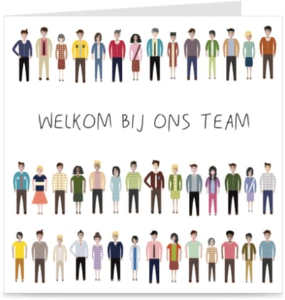 WELKOM BIJ ONS TEAM | kaart / wenskaart met envelop | voor nieuwe collega / medewerker
