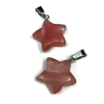 Aramat Jewels - Watermeloen kwarts ster hanger - natuursteen - sieraad