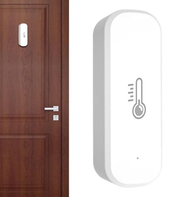 Slimme Klimaatmonitor - Temperatuur Vochtigheid Sensor - Huishoudelijk Comfort - Draadloze Wifi Connectiviteit - 7.5 x 3.7 x 2.5 cm