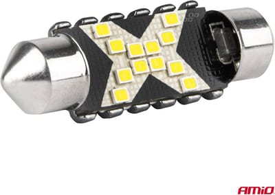 AMiO LED CANBUS lampen 12SMD Festoon C5W 2016 41mm Wit 12/24V
