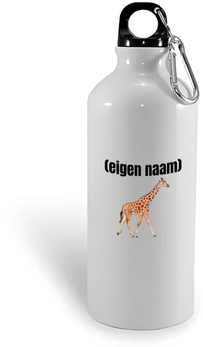 Hacebo® - giraffe met eigen naam waterfles - Giraffe - giraffe liefhebbers - dieren liefhebber - leuk cadeau voor iemand die houdt van giraffen - cadeau - kado - water fles - 400ML
