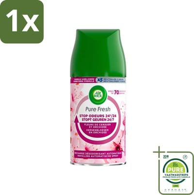 1 x Air Wick Freshmatic Max Pure Fresh Cherry Blossom & Orchid 250 ml - Luchtverfrisser - Geurverspreider - Aziatische Kersenbloesem - Air Wick Freshmatic - Navulling