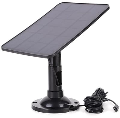 Zonnepaneel - Energie Oplader - Camera Voeden - Ingebouwde Spanningsregelaar - 7W - Zwart
