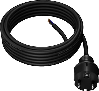 Awtools H05VV-F - Aansluitkabel - 3m - 2x1,0mm² - Zwart PVC