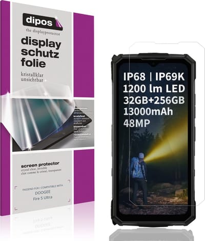 dipos – 4x Beschermfolie geschikt voor DOOGEE Fire 5 Ultra | Krasbestendige & heldere Screenprotector Ultra-Thin