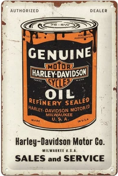Metalen Bord 20 x 30 cm Harley-Davidson - Genuine Olieblik