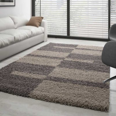Gala Shaggy vloerkleed, hoogpolig design, taupe-beige 80x150 cm