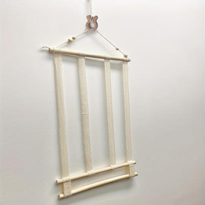 Organisateur d'accessoires pour cheveux mural Macramé Toile Cintre avec Crochets Multiples pour Rangement de Nœuds, Chouchous et Pinces, Présentoir, Accessoires pour Cheveux