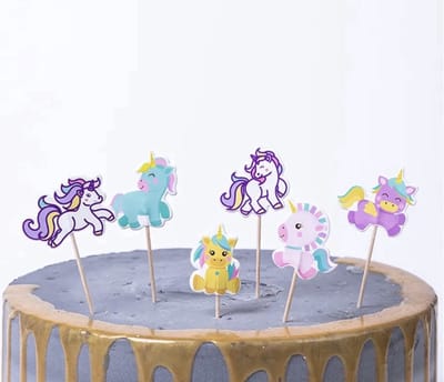 Akyol - 10 x cocktail prikkers - verjaardag cocktailprikker - unicorn - unicorn prikker - cocktailprikker unicorn - regenboog cocktailprikker - cupcake prikker - meisjes cocktailprikkers - prikkers regenboog - cup cake prikker - versiering - cocktail