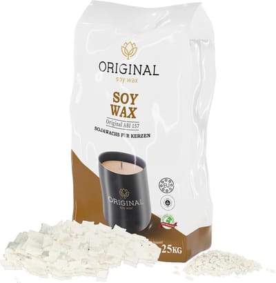 1 kg Kaarsvet voor het Zelf Maken van Veganistische Soja Kaarsen - Wit/Ecru, Smelttemperatuur 42-47°C