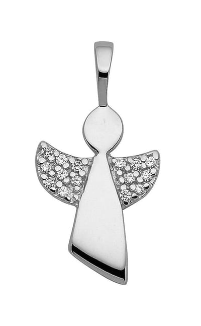 Hanger 925/rh, engel met zirkonia, gepolijst