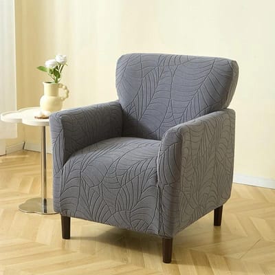 Bladeren Jacquard Kuipstoelhoes Stretch Clubbankhoes Bank Leunstoel Hoeslaken Elastische Eénpersoonsbankhoezen Woonkamer Bar