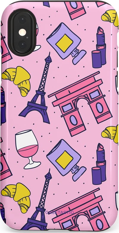 Casetastic Hoesje Geschikt voor Apple iPhone X/Xs - Stijlvolle Beschermende Duo-layer Case - Trip to Paris