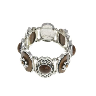 Behave - Armband dames - Bruin ovaal design - Boho etno stijltrend
