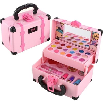 Kinder Make-up Cosmetica Speeldoos Prinses Make-up Meisje Speelgoed Speelset Lippenstift Oogschaduw Veilig Niet-giftig Set Speelgoed Kind pink